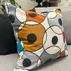 IKEA Dvargpalm Pillow Circles Multicolor MCM Abstract Boho COVER ONLY #0919242